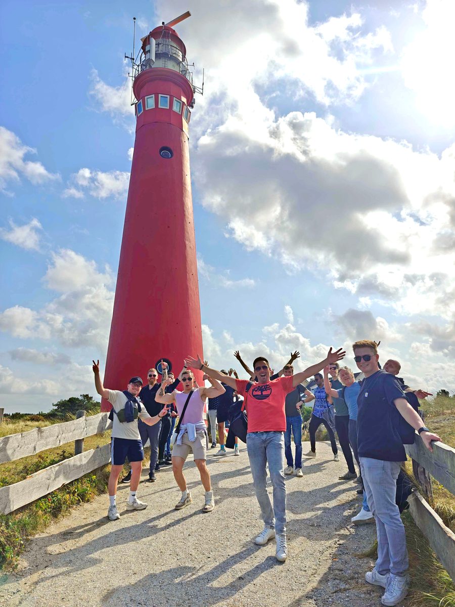 Het BEP-team bij de vuurtoren